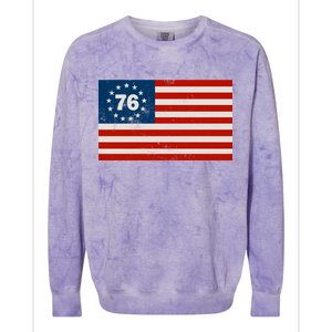 Betsy Ross Flag United States of America 1776 Colorblast Crewneck Sweatshirt