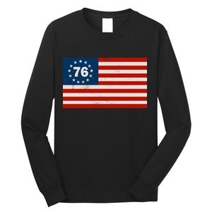 Betsy Ross Flag United States of America 1776 Long Sleeve Shirt