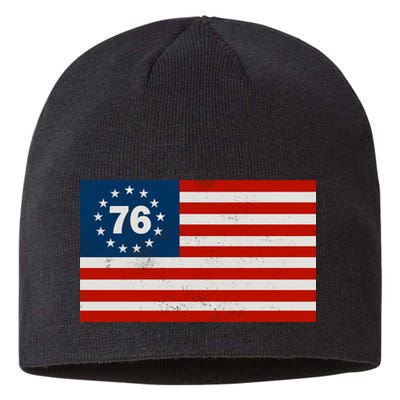 Betsy Ross Flag United States of America 1776 Sustainable Beanie