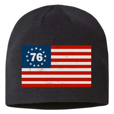 Betsy Ross Flag United States of America 1776 Sustainable Beanie