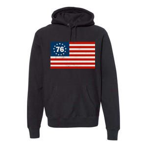 Betsy Ross Flag United States of America 1776 Premium Hoodie