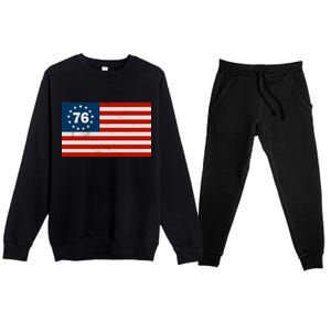 Betsy Ross Flag United States of America 1776 Premium Crewneck Sweatsuit Set