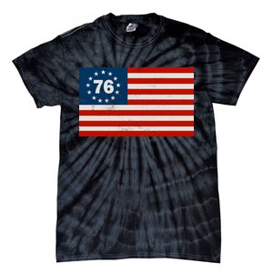 Betsy Ross Flag United States of America 1776 Tie-Dye T-Shirt