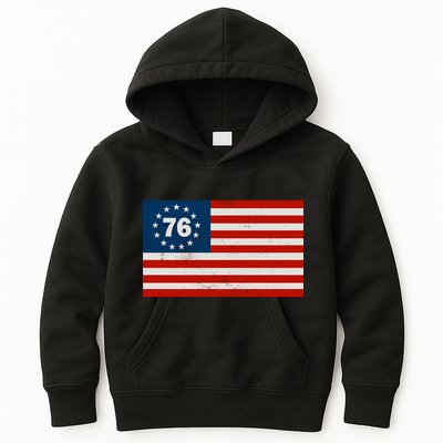Betsy Ross Flag United States of America 1776 Kids Hoodie