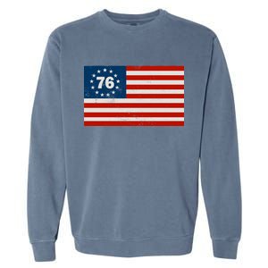 Betsy Ross Flag United States of America 1776 Garment-Dyed Sweatshirt