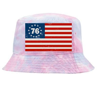 Betsy Ross Flag United States of America 1776 Tie-Dyed Bucket Hat