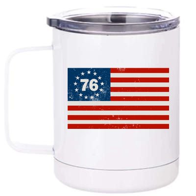 Betsy Ross Flag United States of America 1776 12 oz Stainless Steel Tumbler Cup