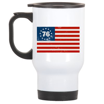 Betsy Ross Flag United States of America 1776 Stainless Steel Travel Mug