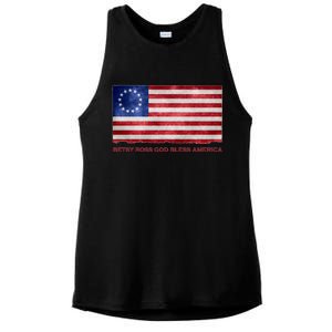 Betsy Ross God Bless America Ladies PosiCharge Tri-Blend Wicking Tank