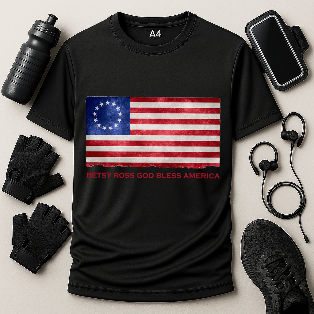 Betsy Ross God Bless America Performance Shirt