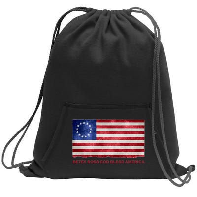 Betsy Ross God Bless America Sweatshirt Cinch Pack Bag