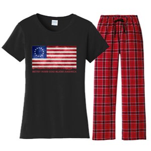 Betsy Ross God Bless America Women's Flannel Pajama Set