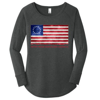 Betsy Ross God Bless America Women's Perfect Tri Tunic Long Sleeve Shirt