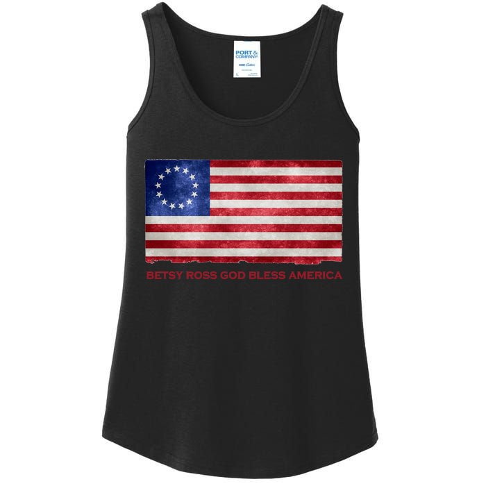 Betsy Ross God Bless America Ladies Essential Tank