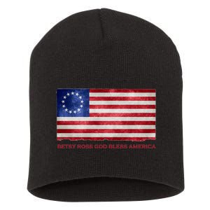 Betsy Ross God Bless America Short Acrylic Beanie