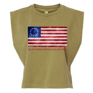 Betsy Ross God Bless America Garment-Dyed Women's Muscle Tee