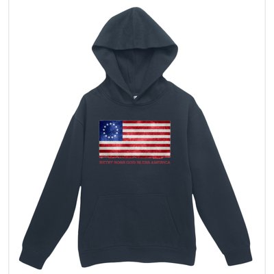 Betsy Ross God Bless America Urban Pullover Hoodie