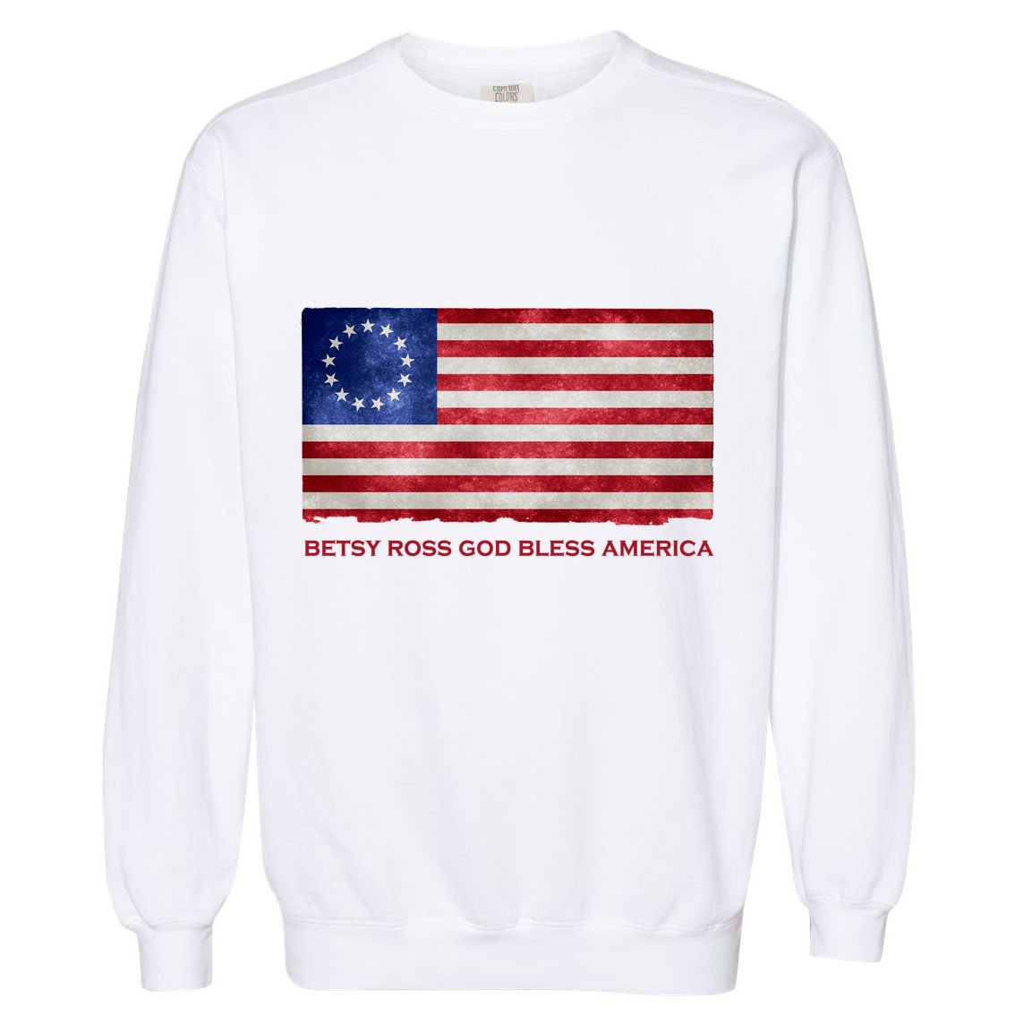 Betsy Ross God Bless America Garment-Dyed Sweatshirt