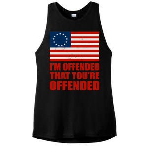 Betsy Ross I'm Offended That You're Offended Ladies PosiCharge Tri-Blend Wicking Tank