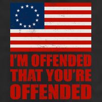 Betsy Ross I'm Offended That You're Offended 7 Panel Mesh Trucker Snapback Hat