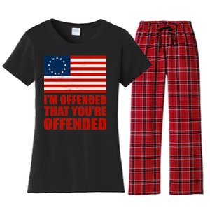 Betsy Ross I'm Offended That You're Offended Women's Flannel Pajama Set