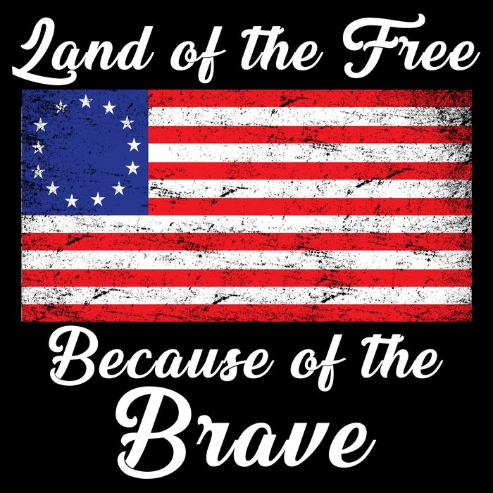 Betsy Ross Land Of The Free Because Of The Brave Flexfit Unipanel Trucker Cap