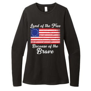 Betsy Ross Land Of The Free Because Of The Brave Womens CVC Long Sleeve Shirt