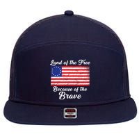 Betsy Ross Land Of The Free Because Of The Brave 7 Panel Mesh Trucker Snapback Hat