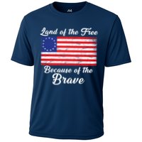 Betsy Ross Land Of The Free Because Of The Brave Cooling Performance Crew T-Shirt