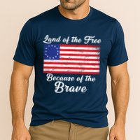 Betsy Ross Land Of The Free Because Of The Brave Cooling Performance Crew T-Shirt