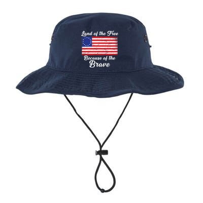Betsy Ross Land Of The Free Because Of The Brave Bucket Hat