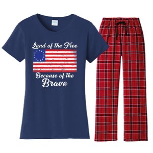 Betsy Ross Land Of The Free Because Of The Brave Women's Flannel Pajama Set