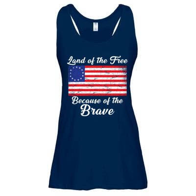 Betsy Ross Land Of The Free Because Of The Brave Ladies Essential Flowy Tank