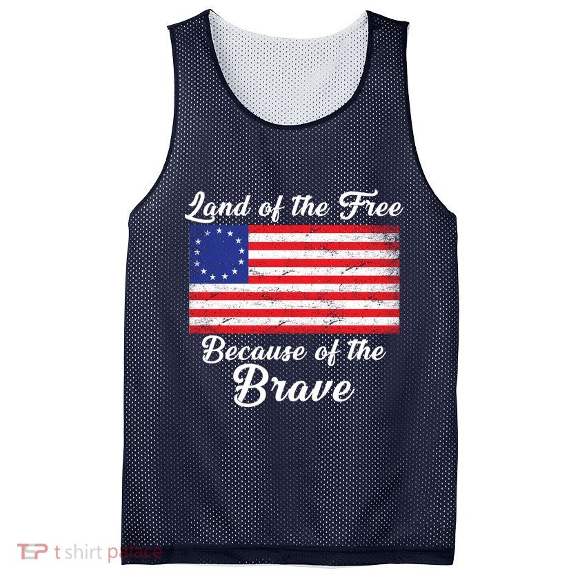 Betsy Ross Land Of The Free Because Of The Brave Mesh Reversible Basketball Jersey Tank