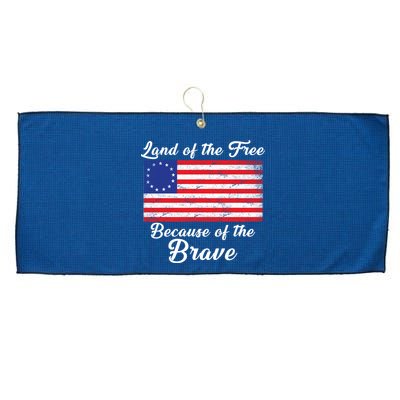 Betsy Ross Land Of The Free Because Of The Brave Large Microfiber Waffle Golf Towel