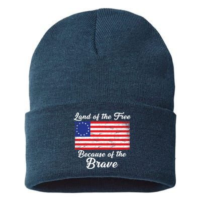 Betsy Ross Land Of The Free Because Of The Brave Sustainable Knit Beanie