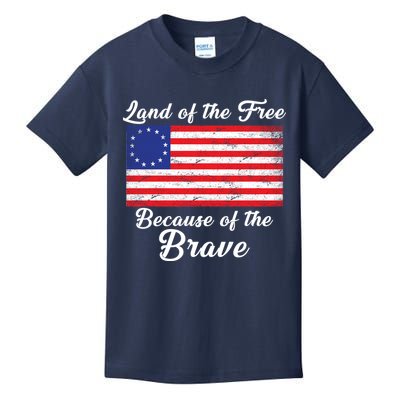 Betsy Ross Land Of The Free Because Of The Brave Kids T-Shirt