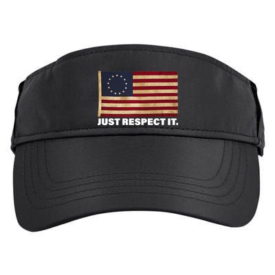 Betsy Ross Original Colonies Just Respect It Adult Drive Performance Visor