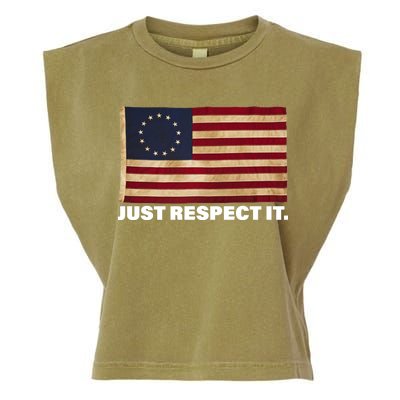 Betsy Ross Original Colonies Just Respect It Garment-Dyed Women's Muscle Tee