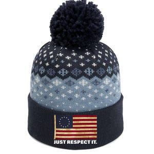 Betsy Ross Original Colonies Just Respect It The Baniff Cuffed Pom Beanie