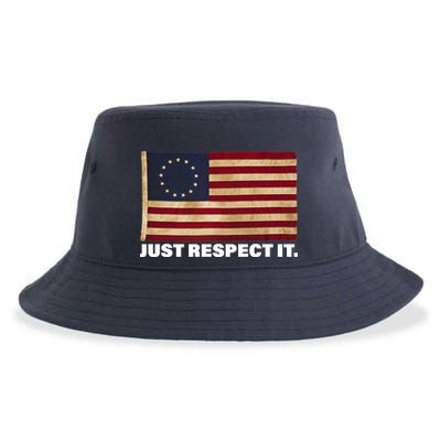 Betsy Ross Original Colonies Just Respect It Sustainable Bucket Hat