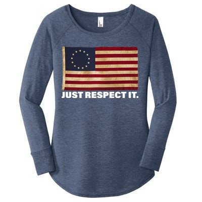 Betsy Ross Original Colonies Just Respect It Women's Perfect Tri Tunic Long Sleeve Shirt