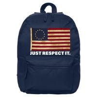 Betsy Ross Original Colonies Just Respect It 16 in Basic Backpack