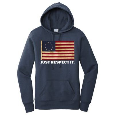 Betsy Ross Original Colonies Just Respect It Women's Pullover Hoodie