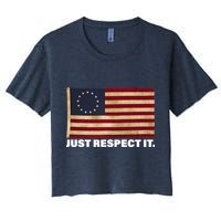 Betsy Ross Original Colonies Just Respect It Crop Top