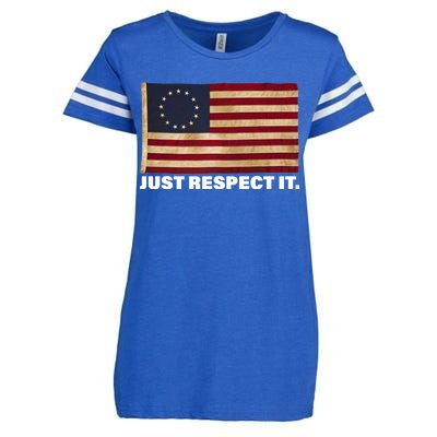 Betsy Ross Original Colonies Just Respect It Enza Ladies Jersey Football T-Shirt