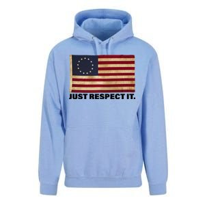 Betsy Ross Original Colonies Just Respect It Unisex Surf Hoodie