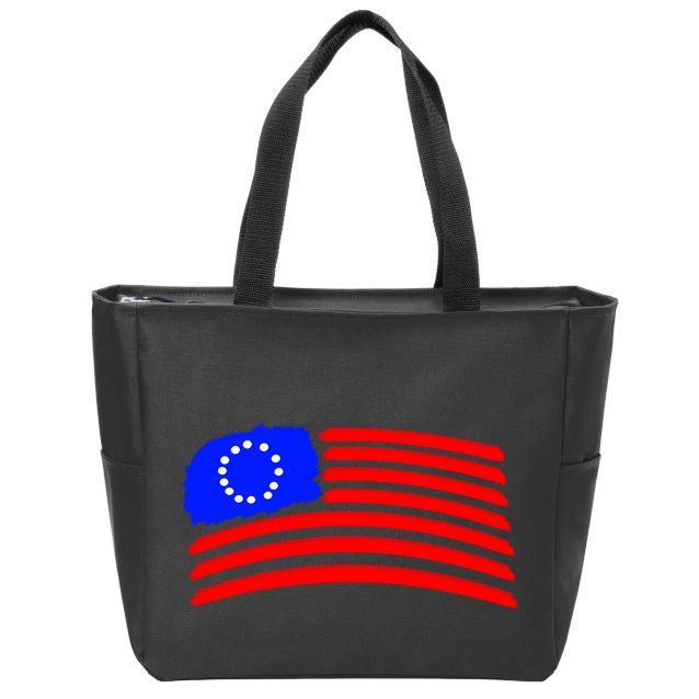 Betsy Ross Original Painted Flag Zip Tote Bag