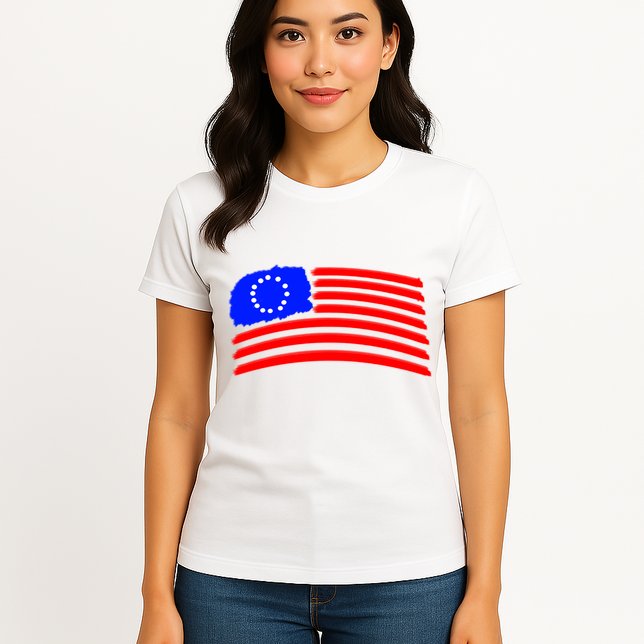 Betsy Ross Original Painted Flag Womens T-Shirt