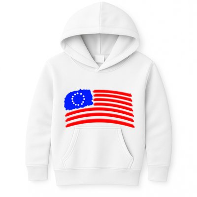 Betsy Ross Original Painted Flag Kids Hoodie